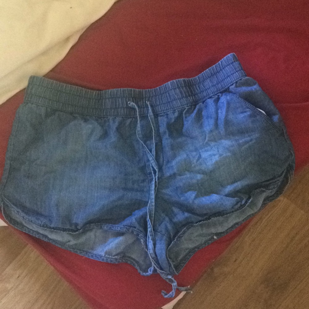 Faux jean shorts